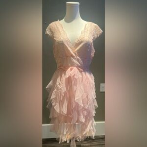 NWOT Flowy Pink Lace Dress